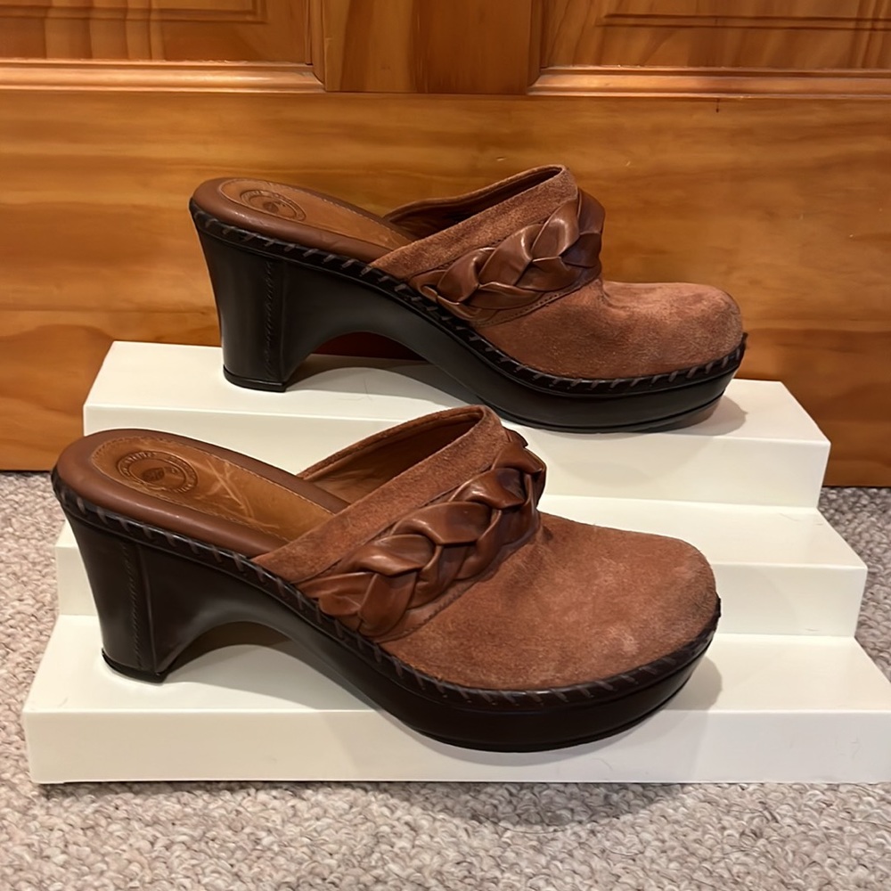 Nurture Suede Braided Leather Slip On Clog - Women Size 9